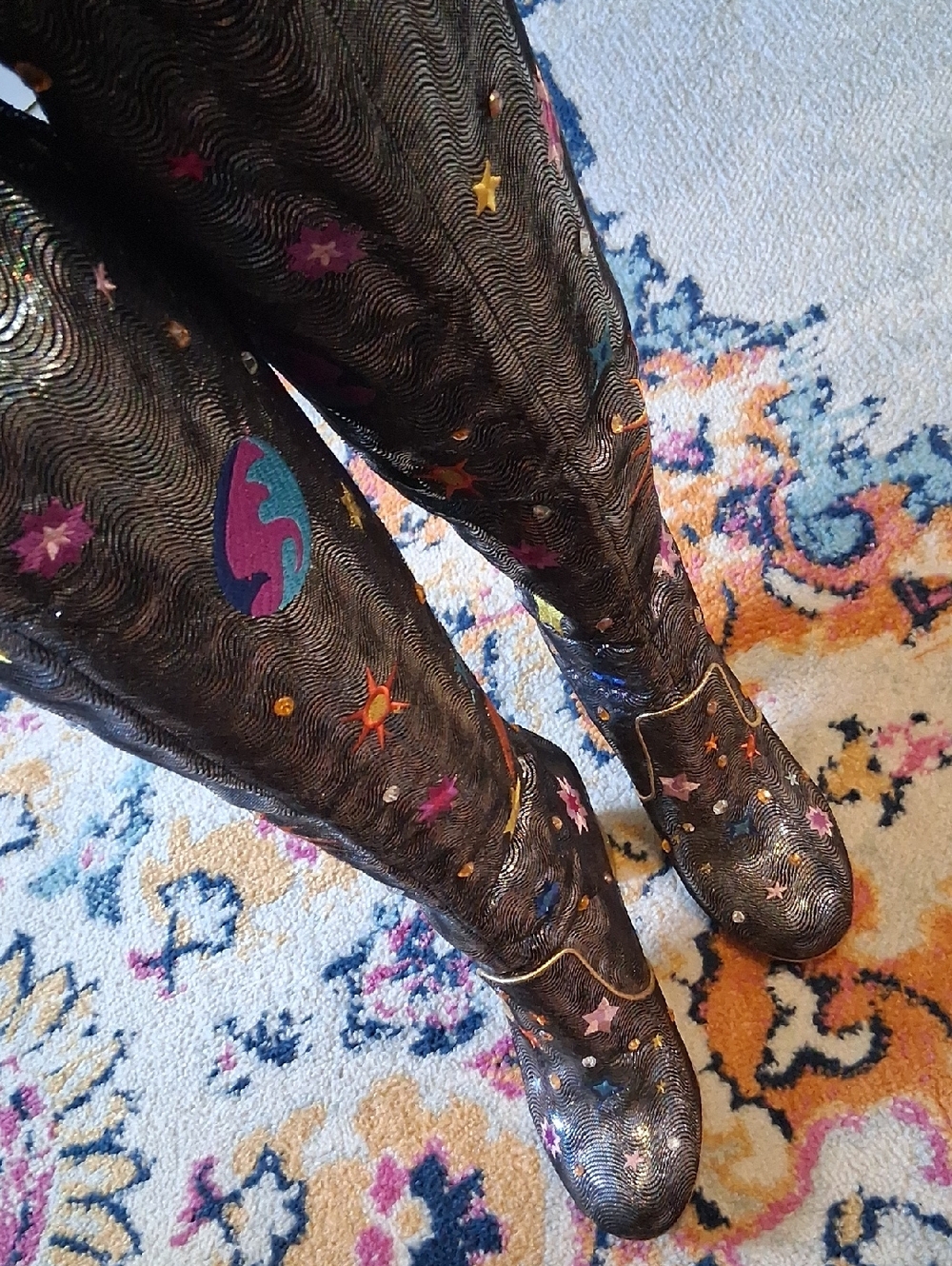 SATINE Galaxy Boots - Black Night Colorway, Size 41, Size 10/9.5, Like New - Picture 11 of 12